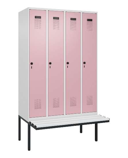 C+P Spind Evolo PLUS 0490407-10 mit Sitzbank 1 Abt.300mm Drehriegel (HxBxT) 2120x300x815mm 7016/7016