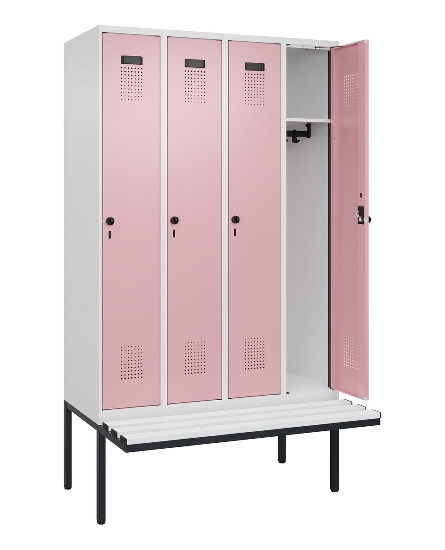 C+P Spind Evolo PLUS 0490407-10 mit Sitzbank 1 Abt.300mm Drehriegel (HxBxT) 2120x300x815mm 7016/7016