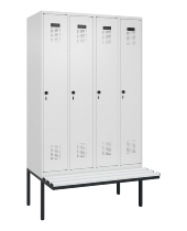 C+P Spind Evolo PLUS 0490407-10 mit Sitzbank 1 Abt.300mm Drehriegel (HxBxT) 2120x300x815mm 7016/7016
