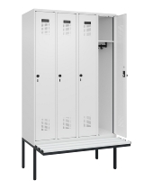 C+P Spind Evolo PLUS 0490407-10 mit Sitzbank 1 Abt.300mm Drehriegel (HxBxT) 2120x300x815mm 7016/7016