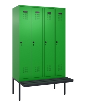 C+P Spind Evolo PLUS 0490407-40 mit Sitzbank 4 Abt. je 300mm Drehriegel (HxBxT) 2120x1200x815mm 6037/6037