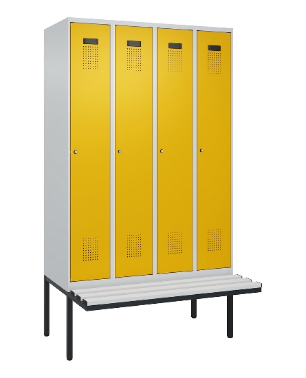 C+P Spind Evolo PLUS 0490407-10 mit Sitzbank 1 Abt.300mm Drehriegel (HxBxT) 2120x300x815mm 7016/7016