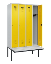 C+P Spind Evolo PLUS 0490407-10 mit Sitzbank 1 Abt.300mm Drehriegel (HxBxT) 2120x300x815mm 7016/7016