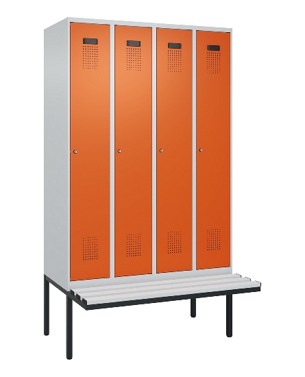 C+P Spind Evolo PLUS 0490407-10 mit Sitzbank 1 Abt.300mm Drehriegel (HxBxT) 2120x300x815mm 7016/7016
