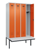 C+P Spind Evolo PLUS 0490407-10 mit Sitzbank 1 Abt.300mm Drehriegel (HxBxT) 2120x300x815mm 7016/7016