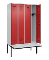 C+P Spind Evolo PLUS 0490407-10 mit Sitzbank 1 Abt.300mm Drehriegel (HxBxT) 2120x300x815mm 7016/7016