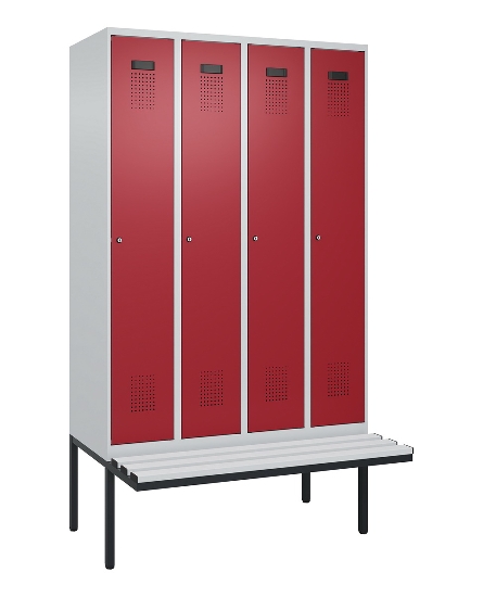 C+P Spind Evolo PLUS 0490407-10 mit Sitzbank 1 Abt.300mm Drehriegel (HxBxT) 2120x300x815mm 7016/7016