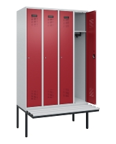 C+P Spind Evolo PLUS 0490407-10 mit Sitzbank 1 Abt.300mm Drehriegel (HxBxT) 2120x300x815mm 7016/7016