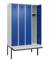 C+P Spind Evolo PLUS 0490407-10 mit Sitzbank 1 Abt.300mm Drehriegel (HxBxT) 2120x300x815mm 7016/7016