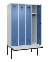 C+P Spind Evolo PLUS 0490407-10 mit Sitzbank 1 Abt.300mm Drehriegel (HxBxT) 2120x300x815mm 7016/7016