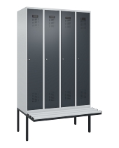 C+P Spind Evolo PLUS 0490407-10 mit Sitzbank 1 Abt.300mm Drehriegel (HxBxT) 2120x300x815mm 7016/7016