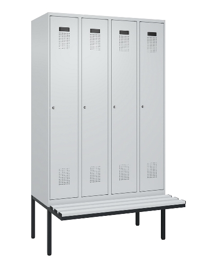 C+P Spind Evolo PLUS 0490407-10 mit Sitzbank 1 Abt.300mm Drehriegel (HxBxT) 2120x300x815mm 7016/7016