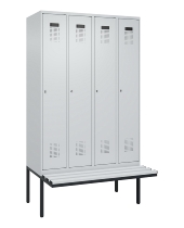 C+P Spind Evolo PLUS 0490407-10 mit Sitzbank 1 Abt.300mm Drehriegel (HxBxT) 2120x300x815mm 7016/7016
