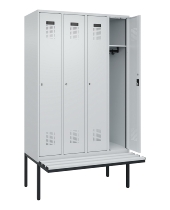 C+P Spind Evolo PLUS 0490407-10 mit Sitzbank 1 Abt.300mm Drehriegel (HxBxT) 2120x300x815mm 7016/7016