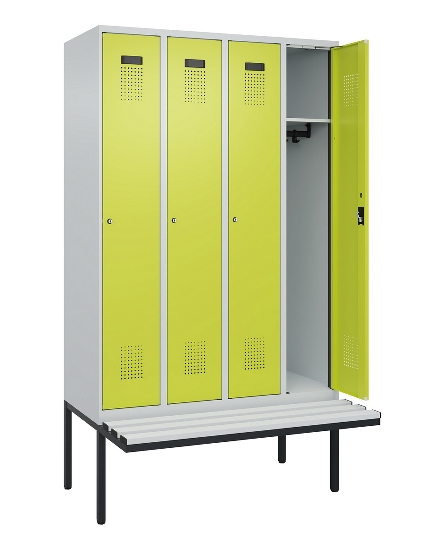 C+P Spind Evolo PLUS 0490407-10 mit Sitzbank 1 Abt.300mm Drehriegel (HxBxT) 2120x300x815mm 7016/7016