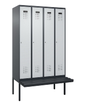 C+P Spind Evolo PLUS 0490407-10 mit Sitzbank 1 Abt.300mm Drehriegel (HxBxT) 2120x300x815mm 7016/7016