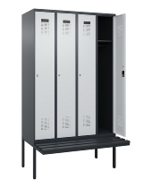 C+P Spind Evolo PLUS 0490407-10 mit Sitzbank 1 Abt.300mm Drehriegel (HxBxT) 2120x300x815mm 7016/7016