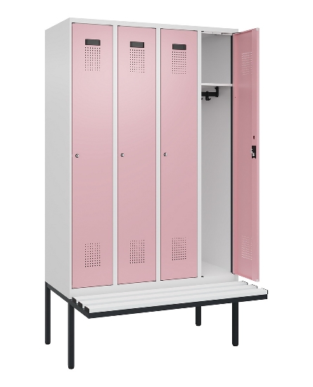 C+P Spind Evolo PLUS 0490407-10 mit Sitzbank 1 Abt.300mm Drehriegel (HxBxT) 2120x300x815mm 7016/7016