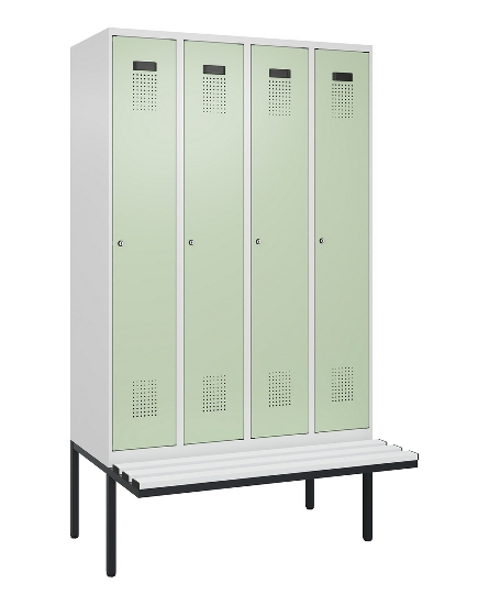 C+P Spind Evolo PLUS 0490407-10 mit Sitzbank 1 Abt.300mm Drehriegel (HxBxT) 2120x300x815mm 7016/7016