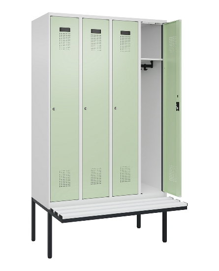 C+P Spind Evolo PLUS 0490407-10 mit Sitzbank 1 Abt.300mm Drehriegel (HxBxT) 2120x300x815mm 7016/7016