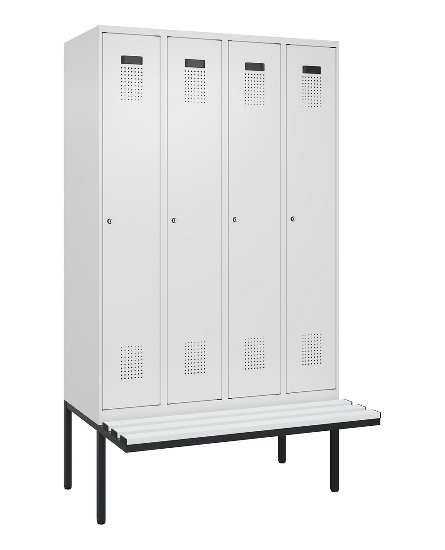 C+P Spind Evolo PLUS 0490407-10 mit Sitzbank 1 Abt.300mm Drehriegel (HxBxT) 2120x300x815mm 7016/7016