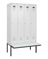 C+P Spind Evolo PLUS 0490407-10 mit Sitzbank 1 Abt.300mm Drehriegel (HxBxT) 2120x300x815mm 7016/7016