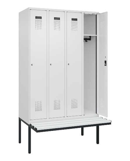 C+P Spind Evolo PLUS 0490407-10 mit Sitzbank 1 Abt.300mm Drehriegel (HxBxT) 2120x300x815mm 7016/7016