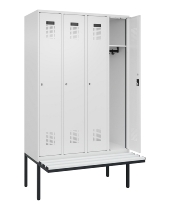 C+P Spind Evolo PLUS 0490407-10 mit Sitzbank 1 Abt.300mm Drehriegel (HxBxT) 2120x300x815mm 7016/7016