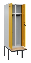C+P Schwarz-Weiß-Spind Evolo PLUS 0490427-22 schw.Bank 2 Abt.je 400mm Drehriegel (HxBxT) 2120x800x815mm 7035/5012