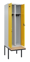 C+P Schwarz-Weiß-Spind Evolo PLUS 0490427-22 schw.Bank 2 Abt.je 400mm Drehriegel (HxBxT) 2120x800x815mm 7035/5012