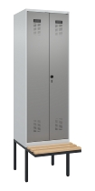 C+P Schwarz-Weiß-Spind Evolo PLUS 0490427-22 schw.Bank 2 Abt.je 400mm Drehriegel (HxBxT) 2120x800x815mm 7035/5012