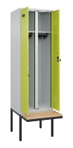 C+P Schwarz-Weiß-Spind Evolo PLUS 0490427-22 schw.Bank 2 Abt.je 400mm Drehriegel (HxBxT) 2120x800x815mm 7035/5012