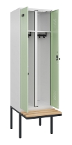 C+P Schwarz-Weiß-Spind Evolo PLUS 0490427-22 schw.Bank 2 Abt.je 400mm Drehriegel (HxBxT) 2120x800x815mm 7035/5012
