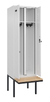 C+P Schwarz-Weiß-Spind Evolo PLUS 0490427-22 schw.Bank 2 Abt.je 400mm Drehriegel (HxBxT) 2120x800x815mm 7035/5012