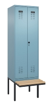 C+P Schwarz-Weiß-Spind Evolo PLUS 0490427-20 schw.Bank 2 Abt.je 300mm Drehriegel (HxBxT) 2120x600x815mm 2004/2004