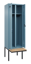 C+P Schwarz-Weiß-Spind Evolo PLUS 0490427-20 schw.Bank 2 Abt.je 300mm Drehriegel (HxBxT) 2120x600x815mm 2004/2004