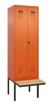 C+P Schwarz-Weiß-Spind Evolo PLUS 0490427-20 schw.Bank 2 Abt.je 300mm Drehriegel (HxBxT) 2120x600x815mm 2004/2004