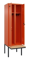 C+P Schwarz-Weiß-Spind Evolo PLUS 0490427-20 schw.Bank 2 Abt.je 300mm Drehriegel (HxBxT) 2120x600x815mm 2004/2004