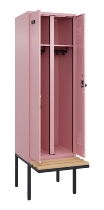 C+P Schwarz-Weiß-Spind Evolo PLUS 0490427-20 schw.Bank 2 Abt.je 300mm Drehriegel (HxBxT) 2120x600x815mm 2004/2004