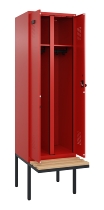 C+P Schwarz-Weiß-Spind Evolo PLUS 0490427-20 schw.Bank 2 Abt.je 300mm Drehriegel (HxBxT) 2120x600x815mm 2004/2004
