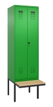 C+P Schwarz-Weiß-Spind Evolo PLUS 0490427-20 schw.Bank 2 Abt.je 300mm Drehriegel (HxBxT) 2120x600x815mm 2004/2004