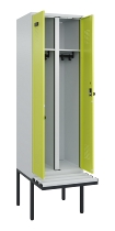 C+P Schwarz-Weiß-Spind Evolo PLUS 0490427-20 schw.Bank 2 Abt.je 300mm Drehriegel (HxBxT) 2120x600x815mm 7035/3003