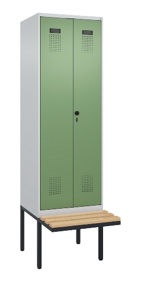 C+P PSA Doppel-Spind Evolo PLUS 0490427-22 schw.Bank 2 Abt.je 400mm Drehriegel (HxBxT) 2120x800x815mm 7035/3020