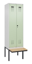 C+P PSA Doppel-Spind Evolo PLUS 0490427-22 schw.Bank 2 Abt.je 400mm Drehriegel (HxBxT) 2120x800x815mm 7035/3020