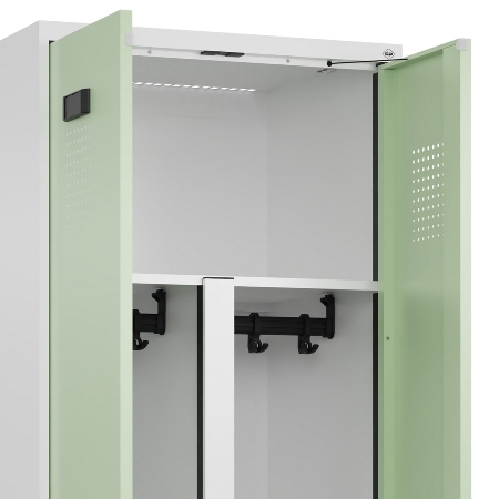 C+P PSA Doppel-Spind Evolo PLUS 0490427-20 schw.Bank 2 Abt.je 300mm Drehriegel (HxBxT) 2120x600x815mm 7035/0024