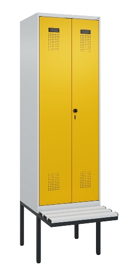 C+P PSA Doppel-Spind Evolo PLUS 0490427-22 schw.Bank 2 Abt.je 400mm Drehriegel (HxBxT) 2120x800x815mm 7035/7016