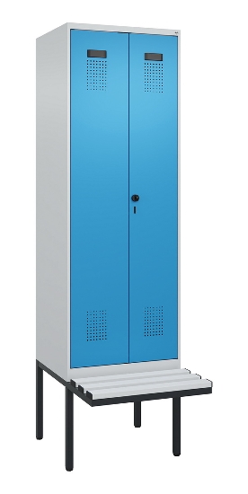C+P PSA Doppel-Spind Evolo PLUS 0490427-22 schw.Bank 2 Abt.je 400mm Drehriegel (HxBxT) 2120x800x815mm 7035/7016
