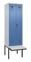 C+P PSA Doppel-Spind Evolo PLUS 0490427-22 schw.Bank 2 Abt.je 400mm Drehriegel (HxBxT) 2120x800x815mm 7035/7016