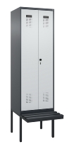C+P PSA Doppel-Spind Evolo PLUS 0490427-22 schw.Bank 2 Abt.je 400mm Drehriegel (HxBxT) 2120x800x815mm 7035/7016