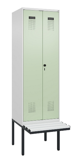 C+P PSA Doppel-Spind Evolo PLUS 0490427-22 schw.Bank 2 Abt.je 400mm Drehriegel (HxBxT) 2120x800x815mm 7035/7016